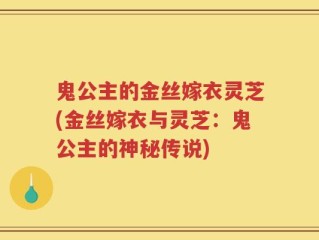 鬼公主的金丝嫁衣灵芝(金丝嫁衣与灵芝：鬼公主的神秘传说)