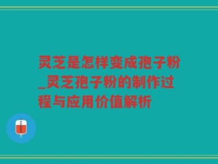 灵芝是怎样变成孢子粉_灵芝孢子粉的制作过程与应用价值解析