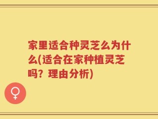 家里适合种灵芝么为什么(适合在家种植灵芝吗？理由分析)