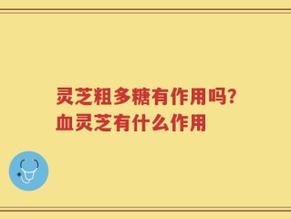灵芝粗多糖有作用吗？血灵芝有什么作用