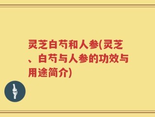 灵芝白芍和人参(灵芝、白芍与人参的功效与用途简介)