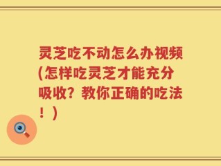 灵芝吃不动怎么办视频(怎样吃灵芝才能充分吸收？教你正确的吃法！)