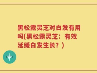 黑松露灵芝对白发有用吗(黑松露灵芝：有效延缓白发生长？)