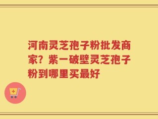 河南灵芝孢子粉批发商家？紫一破壁灵芝孢子粉到哪里买最好