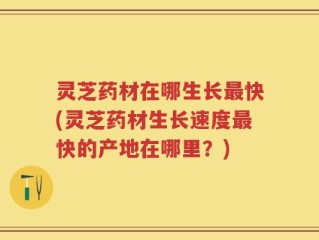 灵芝药材在哪生长最快(灵芝药材生长速度最快的产地在哪里？)