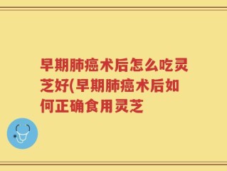 早期肺癌术后怎么吃灵芝好(早期肺癌术后如何正确食用灵芝