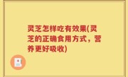 灵芝怎样吃有效果(灵芝的正确食用方式，营养更好吸收)