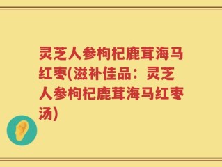灵芝人参枸杞鹿茸海马红枣(滋补佳品：灵芝人参枸杞鹿茸海马红枣汤)