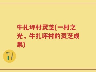 牛扎坪村灵芝(一村之光，牛扎坪村的灵芝成果)