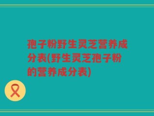 孢子粉野生灵芝营养成分表(野生灵芝孢子粉的营养成分表)