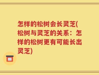 怎样的松树会长灵芝(松树与灵芝的关系：怎样的松树更有可能长出灵芝)