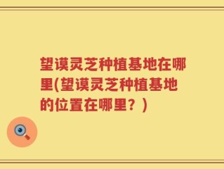 望谟灵芝种植基地在哪里(望谟灵芝种植基地的位置在哪里？)