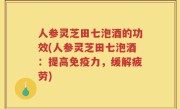 人参灵芝田七泡酒的功效(人参灵芝田七泡酒：提高免疫力，缓解疲劳)