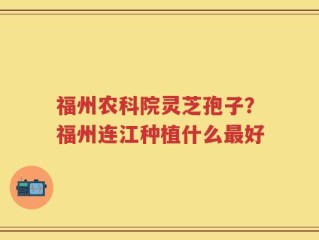 福州农科院灵芝孢子？福州连江种植什么最好