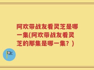 阿欢带战友看灵芝是哪一集(阿欢带战友看灵芝的那集是哪一集？)