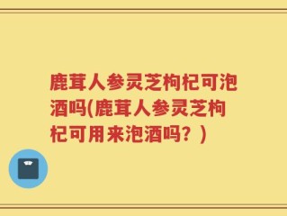 鹿茸人参灵芝枸杞可泡酒吗(鹿茸人参灵芝枸杞可用来泡酒吗？)