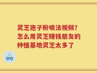 灵芝孢子粉喷法视频？怎么用灵芝赚钱朋友的种植基地灵芝太多了