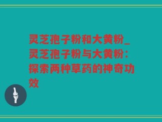 灵芝孢子粉和大黄粉_灵芝孢子粉与大黄粉：探索两种草药的神奇功效