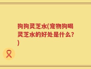 狗狗灵芝水(宠物狗喝灵芝水的好处是什么？)