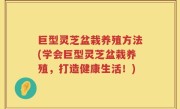 巨型灵芝盆栽养殖方法(学会巨型灵芝盆栽养殖，打造健康生活！)