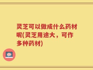 灵芝可以做成什么药材呢(灵芝用途大，可作多种药材)