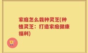 家庭怎么栽种灵芝(种植灵芝：打造家庭健康福利)