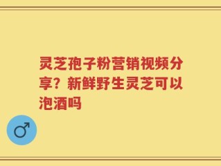灵芝孢子粉营销视频分享？新鲜野生灵芝可以泡酒吗