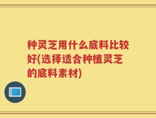 种灵芝用什么底料比较好(选择适合种植灵芝的底料素材)
