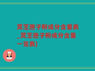 灵芝孢子粉成分含量表_灵芝孢子粉成分含量一览表)