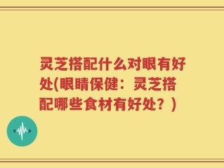 灵芝搭配什么对眼有好处(眼睛保健：灵芝搭配哪些食材有好处？)