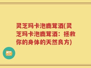 灵芝玛卡泡鹿茸酒(灵芝玛卡泡鹿茸酒：拯救你的身体的天然良方)