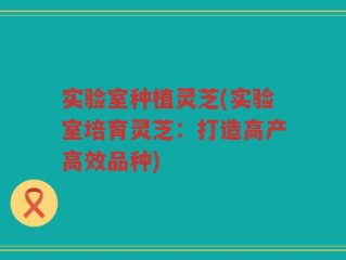 实验室种植灵芝(实验室培育灵芝：打造高产高效品种)