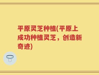 平原灵芝种植(平原上成功种植灵芝，创造新奇迹)