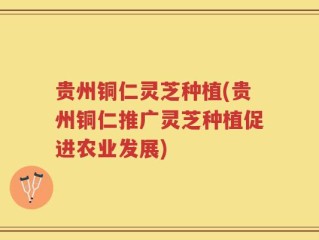 贵州铜仁灵芝种植(贵州铜仁推广灵芝种植促进农业发展)