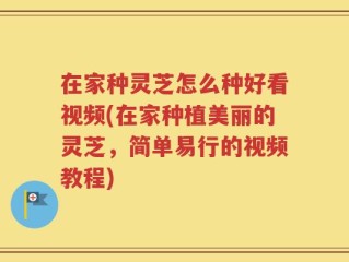 在家种灵芝怎么种好看视频(在家种植美丽的灵芝，简单易行的视频教程)