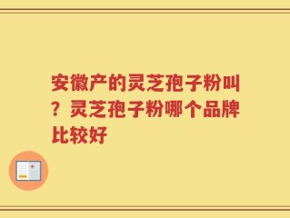 安徽产的灵芝孢子粉叫？灵芝孢子粉哪个品牌比较好