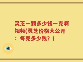 灵芝一颗多少钱一克啊视频(灵芝价格大公开：每克多少钱？)