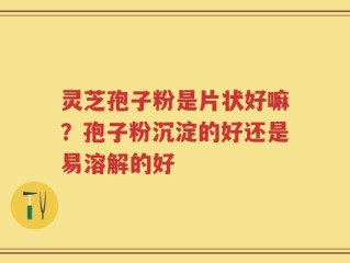 灵芝孢子粉是片状好嘛？孢子粉沉淀的好还是易溶解的好