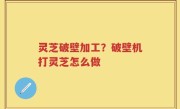 灵芝破壁加工？破壁机打灵芝怎么做