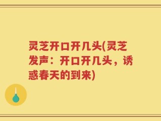 灵芝开口开几头(灵芝发声：开口开几头，诱惑春天的到来)