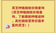灵芝种植回收价格查询(灵芝种植回收价格查询，了解最新种植返利，高价回收营养价值丰富的灵芝！)