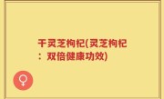干灵芝枸杞(灵芝枸杞：双倍健康功效)