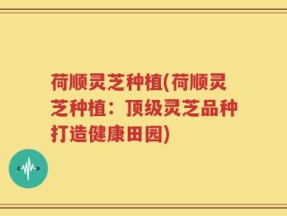 荷顺灵芝种植(荷顺灵芝种植：顶级灵芝品种打造健康田园)