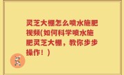 灵芝大棚怎么喷水施肥视频(如何科学喷水施肥灵芝大棚，教你步步操作！)