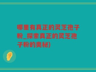 哪里有真正的灵芝孢子粉_探索真正的灵芝孢子粉的奥秘)