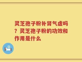灵芝孢子粉补肾气虚吗？灵芝孢子粉的功效和作用是什么