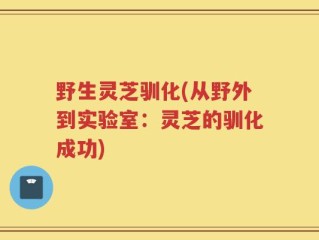 野生灵芝驯化(从野外到实验室：灵芝的驯化成功)