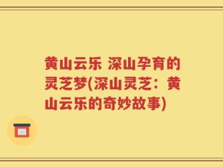 黄山云乐 深山孕育的灵芝梦(深山灵芝：黄山云乐的奇妙故事)