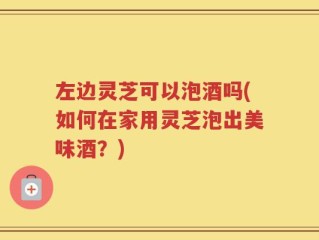 左边灵芝可以泡酒吗(如何在家用灵芝泡出美味酒？)