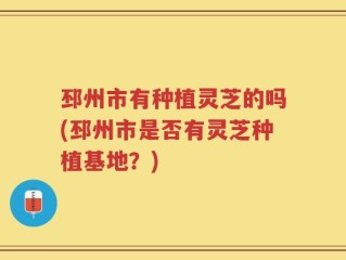 邳州市有种植灵芝的吗(邳州市是否有灵芝种植基地？)